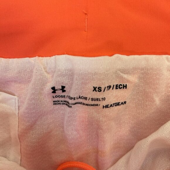 Under Armour Women's Fly By 2.0 Shorts Size XS Orange White 3 in Drawstring NWT - Picture 15 of 16